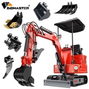 DigMaster 1.2 Ton Mini Excavator, 13.5HP B&S Gasoline Engine, Hydraulic Thumb, Compatible with Multiple Attachments, for Farms, Yards & Forestry, EPA Certified 90% Pre-Assembled