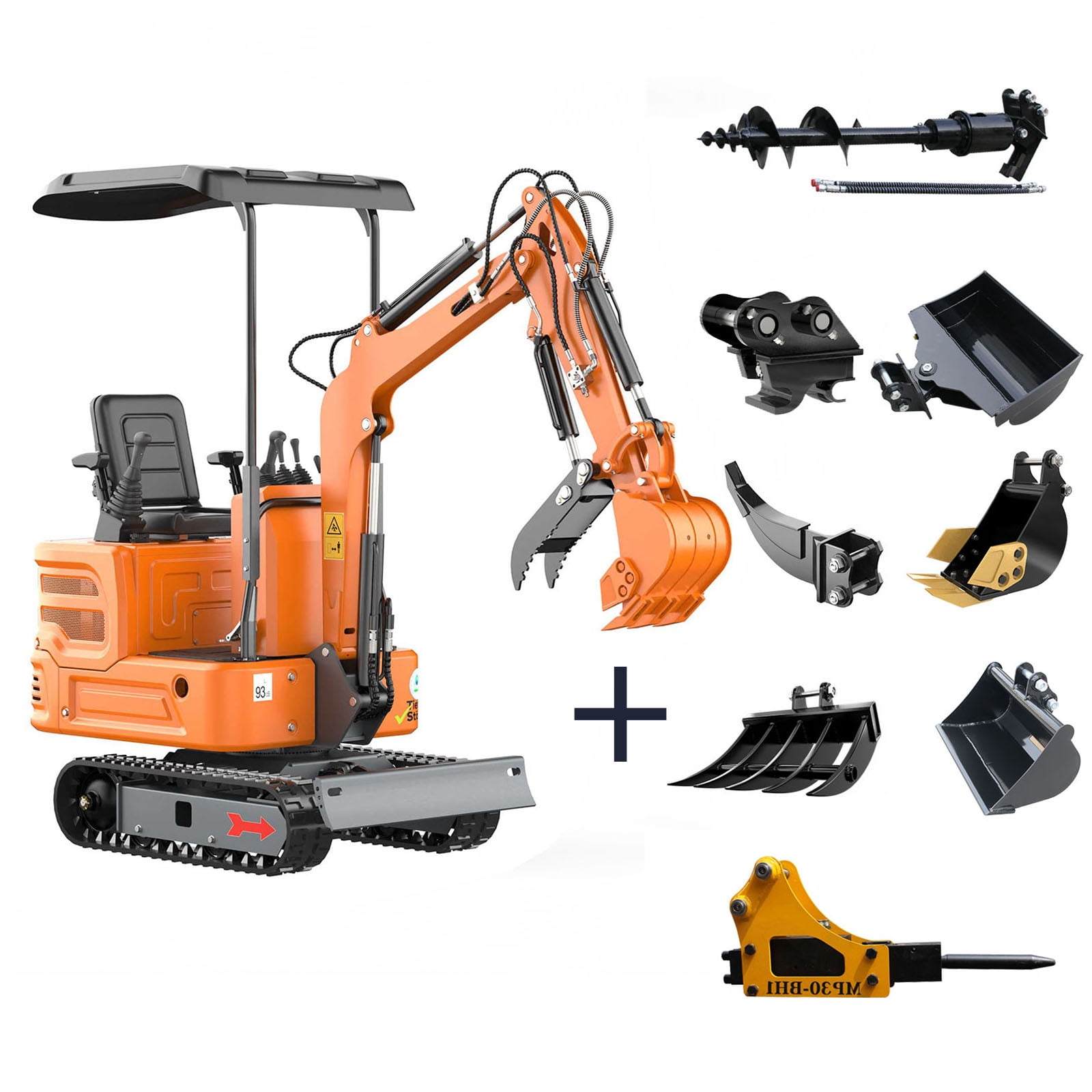 DigMaster 1.2-Ton Mini Excavator Equipped with Pilot System 13.5HP B&S Petrol Engine Suitable for Homes Farms Municipal Parks Etc EPA Certification