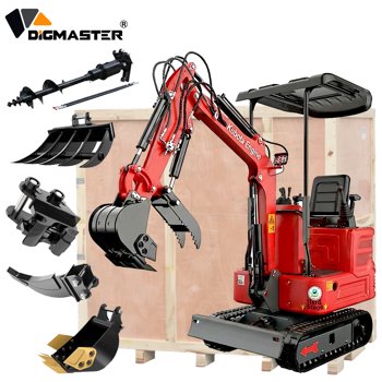 DigMaster 1.4 Ton Mini Excavator Kubota Twin-Cylinder Diesel Engine Hydraulic thumb Compatible Multiple Attachment farms yards forestry and more EPA