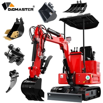 DigMaster 1.4 Ton Mini Excavator Kubota Twin-Cylinder Diesel Engine Hydraulic thumb Compatible Multiple Attachment farms yards forestry and more EPA