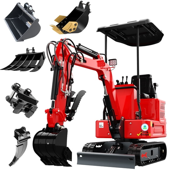 DigMaster 1.4Ton Mini Excavator Pilot Control System Kubota Diesel Twin Cylinder Engine Hydraulic thumb Compatible Multiple Attachment Farms Yards EPA