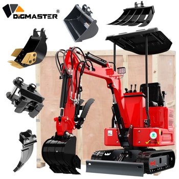 DigMaster 1.4 Ton Mini Excavator Kubota Twin-Cylinder Diesel Engine Hydraulic thumb Compatible Multiple Attachment farms yards EPA （90% Pre-Assembled)