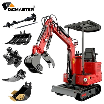 DigMaster 1.4 Ton Mini Excavator Kubota Twin-Cylinder Diesel Engine Hydraulic thumb Compatible Multiple Attachment farms yards forestry and more EPA