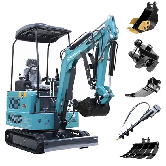 DigMaster 1.8 Ton Mini Excavator Kubota Diesel Engine 2800LBS Dig Force for Home Garden Digging Trenches Landscaping & Construction EPA Certified