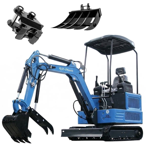DigMaster  1.8 Ton Mini Excavator Kubota Diesel Engine 2800LBS Dig Force for Home Garden Digging Trenches Landscaping & Construction EPA Certified