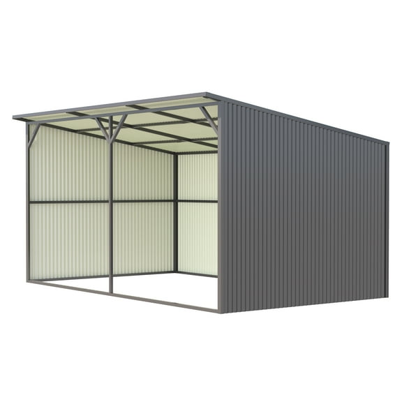 DigMaster 20'x12' Galvanized Metal Livestock Shed Cowshed/Stable/Sheep Pen/Animal Shed High Stability Windproof  Suitable for Farms Rural Areas Etc