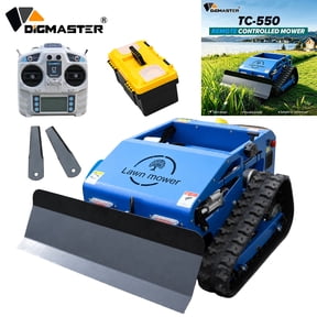 DigMaster Remote Control Lawn Mower & Snow Plow, All-Terrain Tracked System, 9HP Gas-Electric Hybrid, 21.6in Cutting Width, Long Range for Rough Terrain & All Seasons