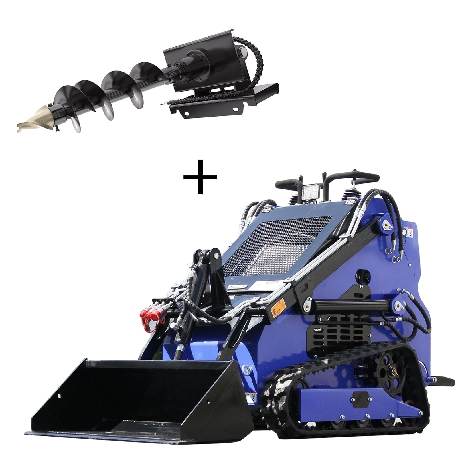 DigMaster 22HP Mini Skid Steer Loader with EPA-Certified Two-Cylinder Gasoline Engine for Landscaping Farm Snow Removal and Winter Snow Removal