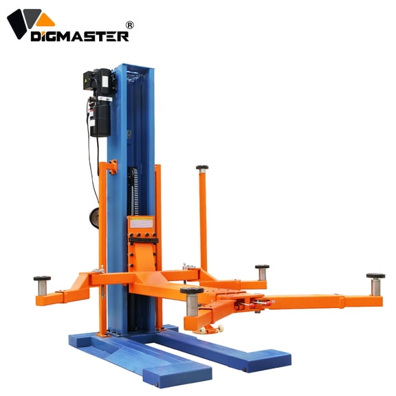 DigMaster 3T/6600 lbs Portable Single Post Car Lift, Mobile Auto Lift & Space Saving Vehicle Hoist for Small Garage, 71" Lift Height