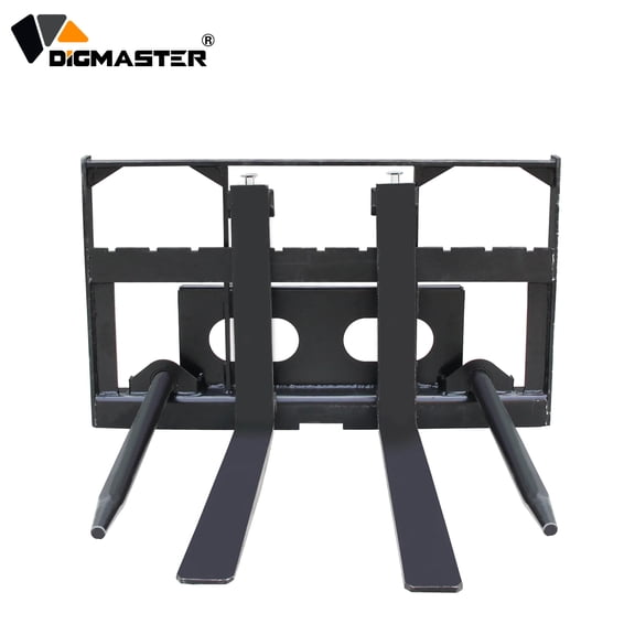 DigMaster 40in Skid Steer Loader Dual-Purpose Pallet Fork Accessory 1020mm Length, for Landscaping & Farming