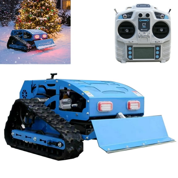 DigMaster All-Terrain Remote Control Crawler Lawn Mower with Snow Removal 9-HPGas Engine 21.6in Mowing Range Super Long Range Suitable for All Seasons