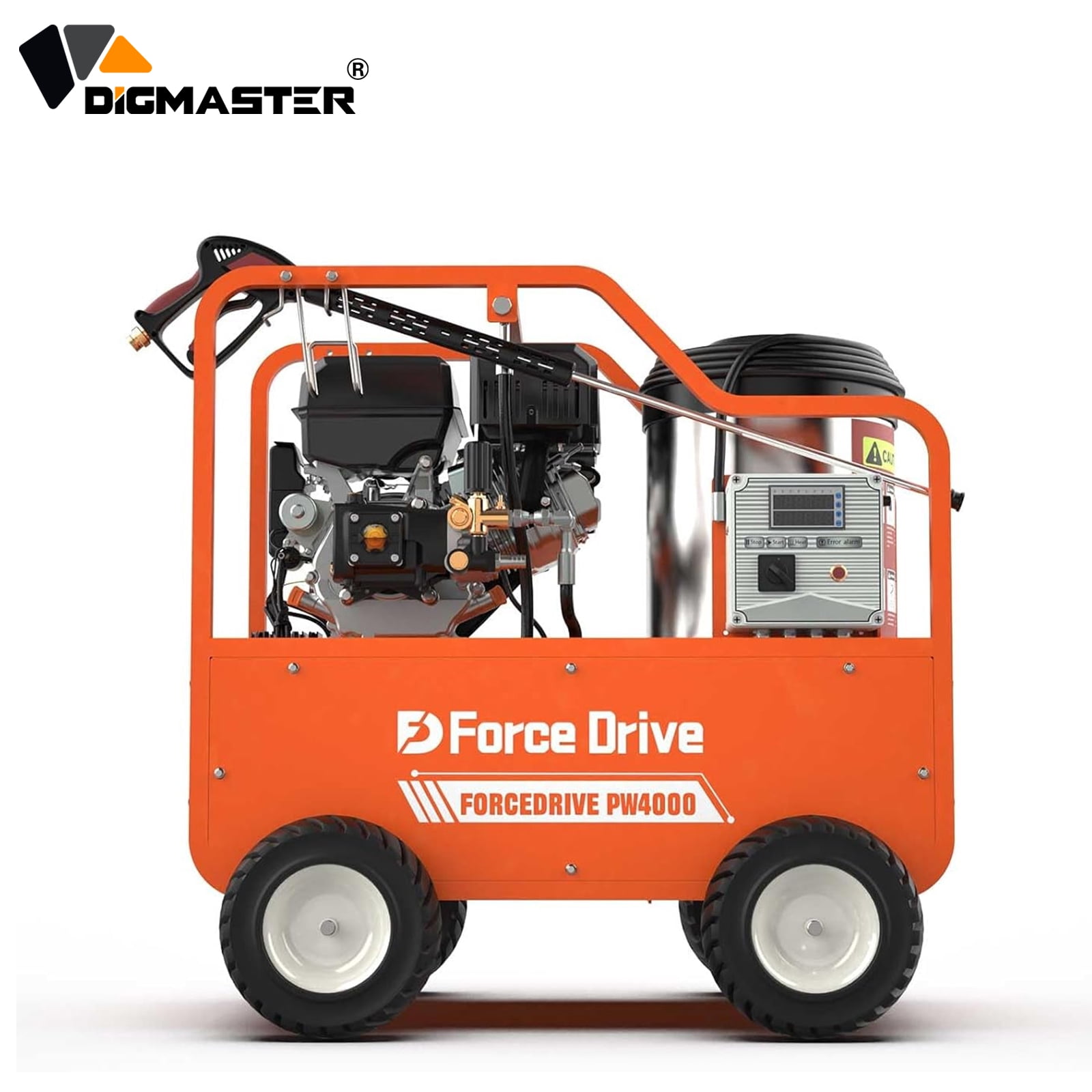 DigMaster Hot Water Pressure Washer Gas Powered Heated High Pressure Cleaner 4060PSI 4GPM for Heavy Machinery Farm & Home Use