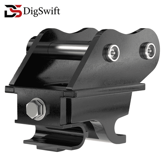 DigSwift Mini Excavator Quick Change Hitch, Quick Coupler, USA Spot, Attachment for 0.8T to 1.5T Mini Excavators, 85MM / 3.35in Span, 25MM/0.98in Hole Diameter, 93MM / 3.66in Central Wheelbase