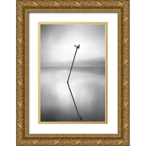 Digalakis, George 11x14 Gold Ornate Wood Framed with Double Matting Museum Art Print Titled - Waiting For The Sun