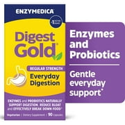 Enzymedica Digest Gold Enzymes and Probiotics Everyday Digestion, Regular Strength, 90 Count