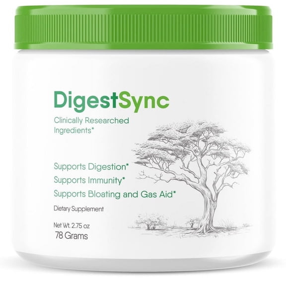 Digest Sync, Official DigestSync Natural Gut Breakthrough, Supplement, Daily Nutrition in a Jar for Weight Loss, Digestive Wellness, Powder Reviews (30 Servings)