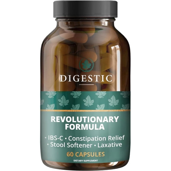 Digestic Digestive Support Capsules, Herbal Blend for Gut Health & Regularity Support, Daily Wellness Supplement, 60 Count