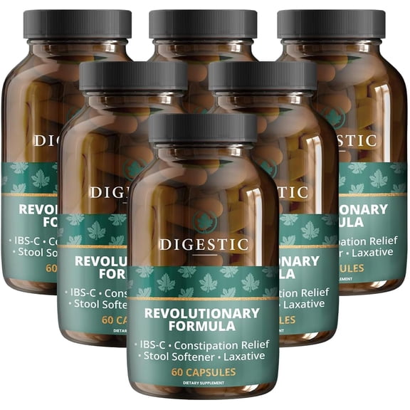 Digestic - Laxative for Constipation Relief, Stool Softener for IBS Severe and Strong Constipation 100% Natural - 360 Capsules - Colon Detox Cleanse, Gas and Bloating Stomach Relief for Adults