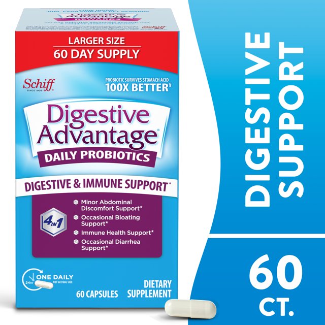 Digestive Advantage, Daily Probiotic Dietary Supplement 60 Capsules