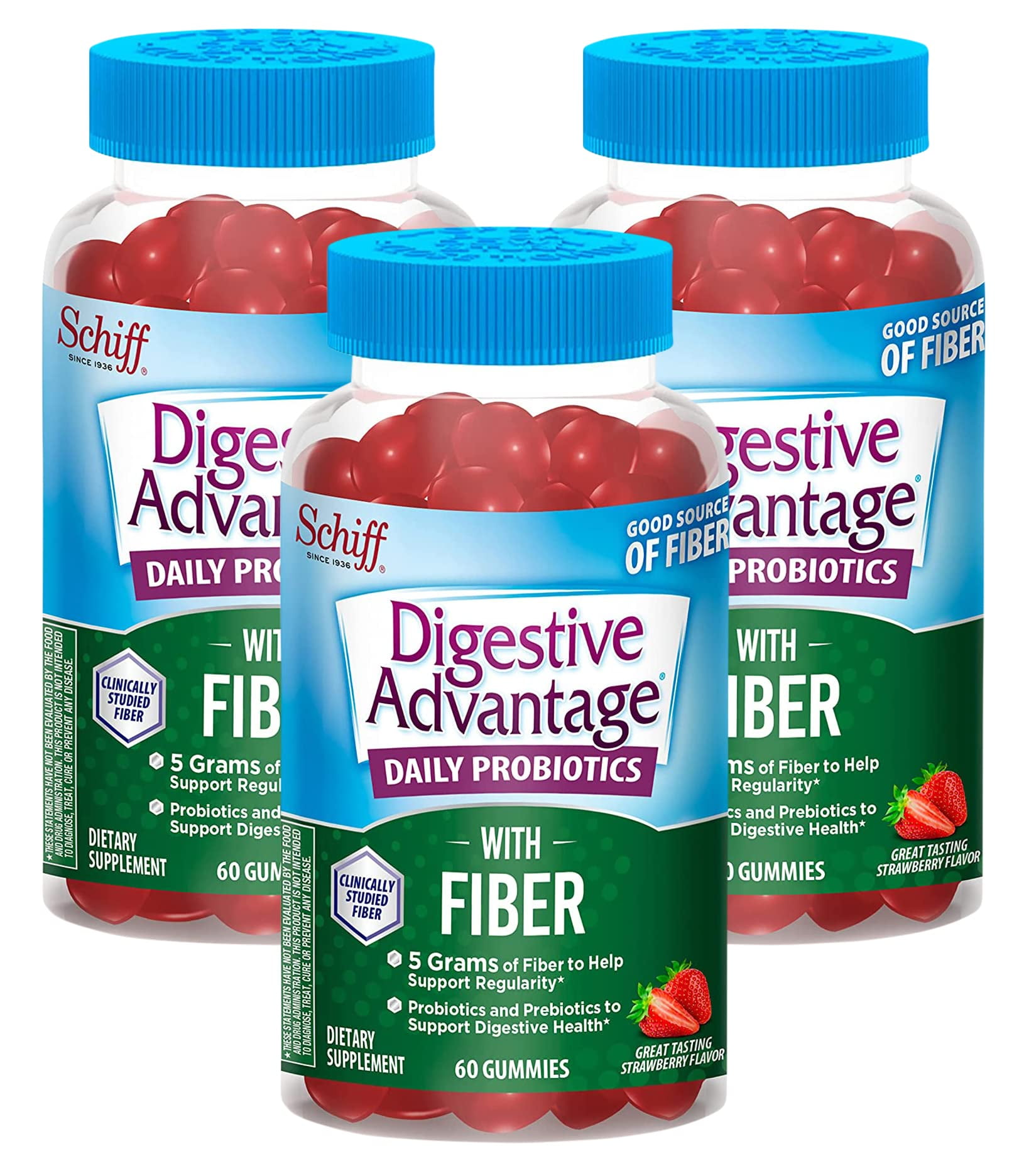Digestive Advantage Daily Probiotic + Prebiotic Fiber, For Digestive