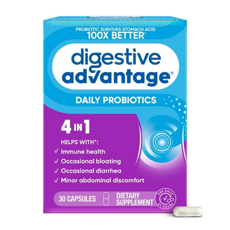 Digestive Advantage Daily Probiotic - Survives Better than 50 Billion - 30 Capsules