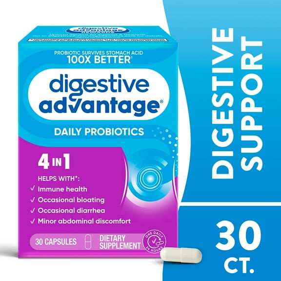 Digestive Advantage Daily Probiotics For Women And Men, Supports Gut Health, 30 Capsules