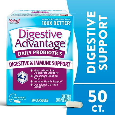 Digestive Advantage Daily Probiotics For Women And Men, Supports Gut Health, 50 Capsules