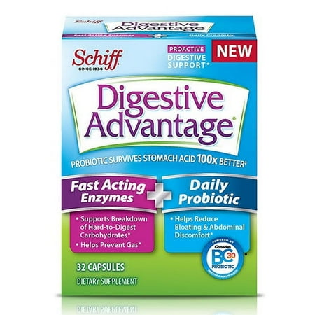 Digestive Advantage Fast Acting Enzymes And Daily Probiotic Capsules, 32 Ea, 3 Pack