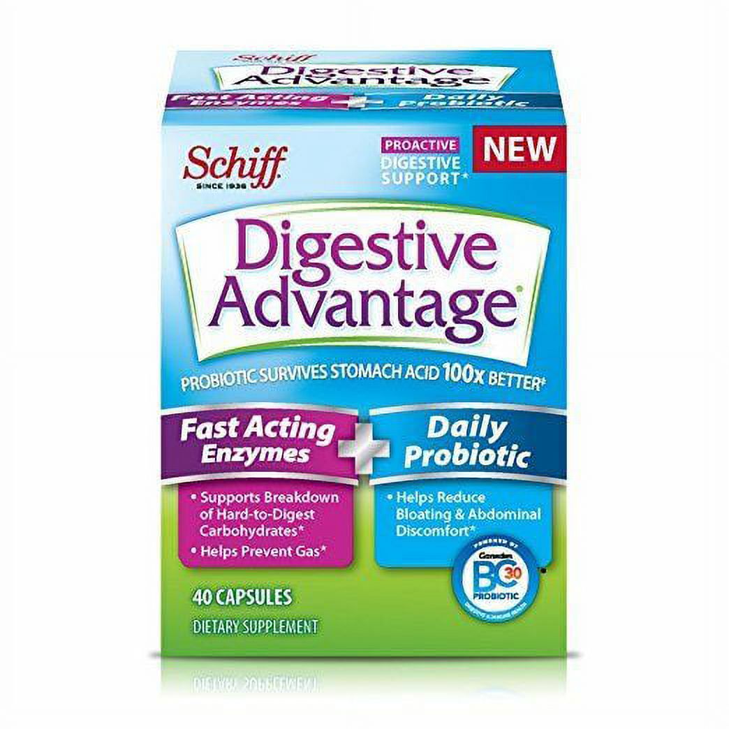 Digestive Advantage Fast Acting Enzymes + Daily Probiotic, 40 Capsules (Pack of 2) - image 1 of 7
