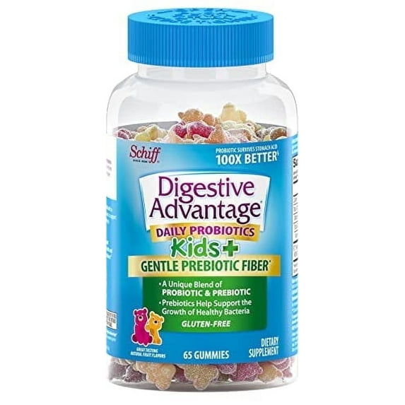 Digestive Advantage KIDS Prebiotic Fiber Plus Probiotic Gummies, 65 Each