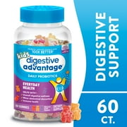 Digestive Advantage Kids Daily Probiotic Gummies, Gut Health for Children, Natural Fruit Flavors, 60 Count