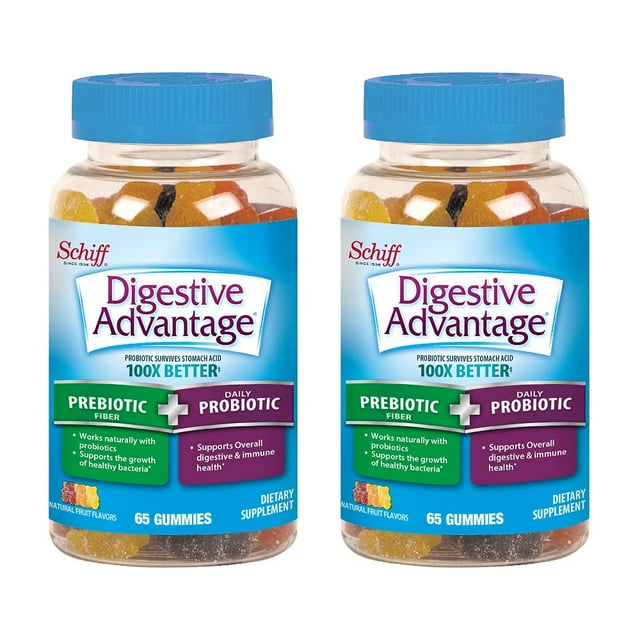 Digestive Advantage Prebiotic Fiber Plus Probiotic Gummies, 65 Count