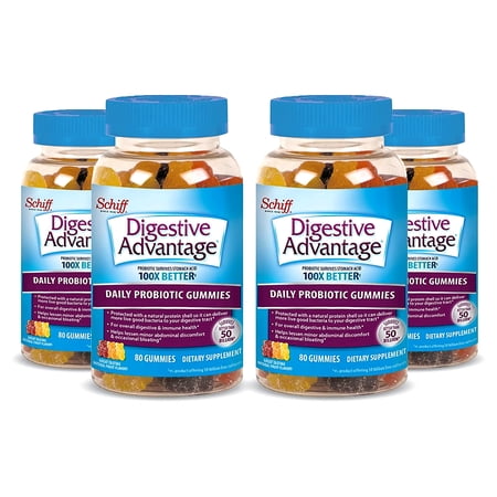 Digestive Advantage Probiotic Gummies 80 Count (Pack of 4)