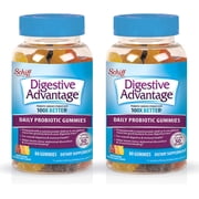 Digestive Advantage Daily Probiotic Gummies for Digestive Health, Gut Health & Immune Support, Probiotics for Men and Women - Delicious Natural Fruit Flavor, 80 Count Pack of 2