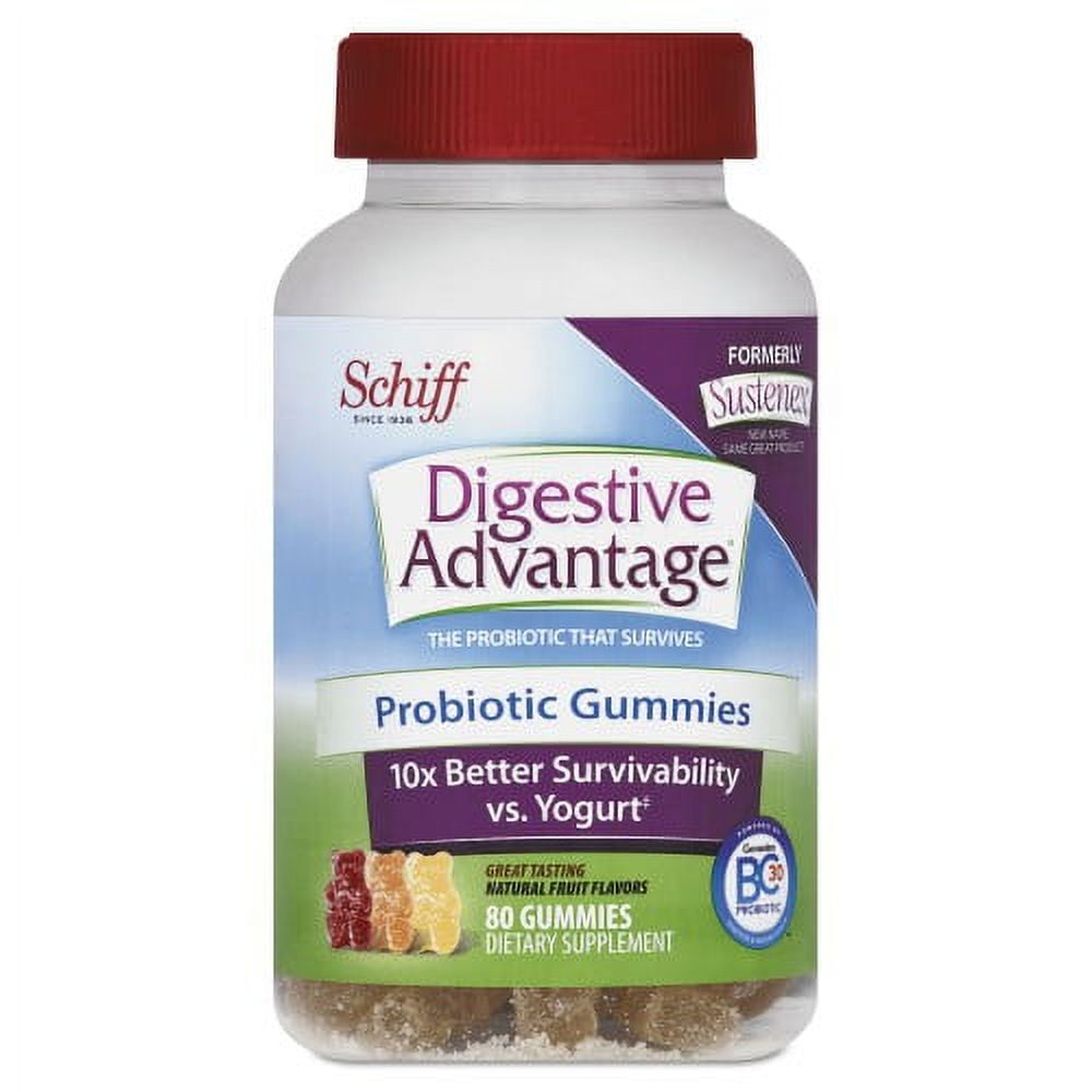 Digestive Advantage Probiotic Gummies, Natural Fruit Flavors, 80 Count