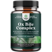 Natures Craft Ox Bile Complex, Gallbladder Cleanse Supplement with Bile Salts & Pancreatin, 90 Ct