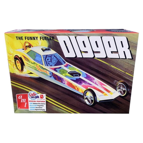 Skill 2 Model Kit Digger Dragster "The Funny Fueler" 1 25 Scale Model by AMT