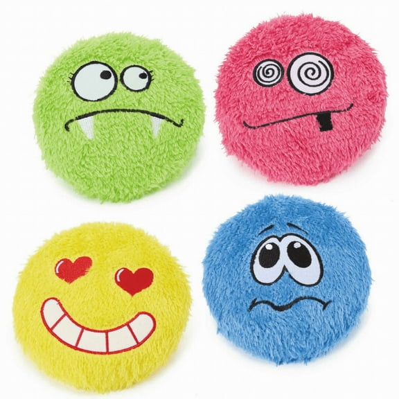 PetEdge A03922 Diggers Emoji Plush Toys with Squeaker