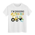 thumbnail image 1 of Digging Easter Top for Kids Girls Unisex Round Neck Eggs Bunny Outfits Pulloverr T Shirt Tractor Soft Fit Breathable Trendy Clothes #Z08 White 12-13 Years, 1 of 4