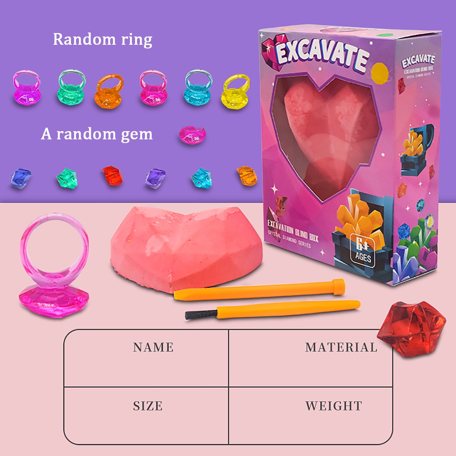 Digging Kit For Kids Gemstone Kit Gem Mining Tool Excavate Gemstones ...