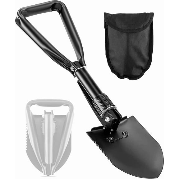 Digging Shovel, 18.5'' Lightweight Camping Shovel Portable High Carbon Steel Folding Mini Trowels for Outdoor Camping Backpacking Hiking Car Emergency Home Garden