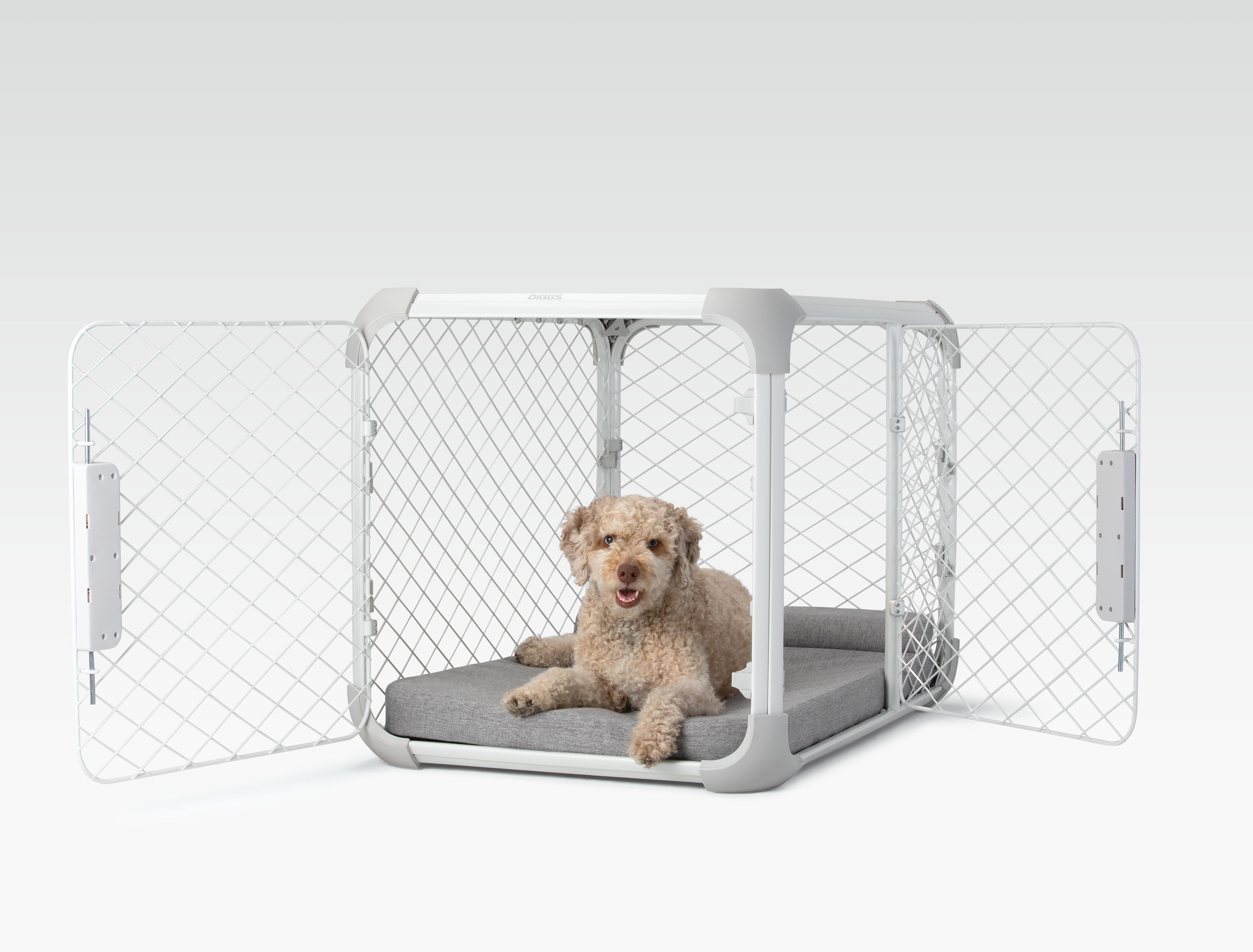 Medium Gray Memory Foam Dog Bed with Bolstered Headrest