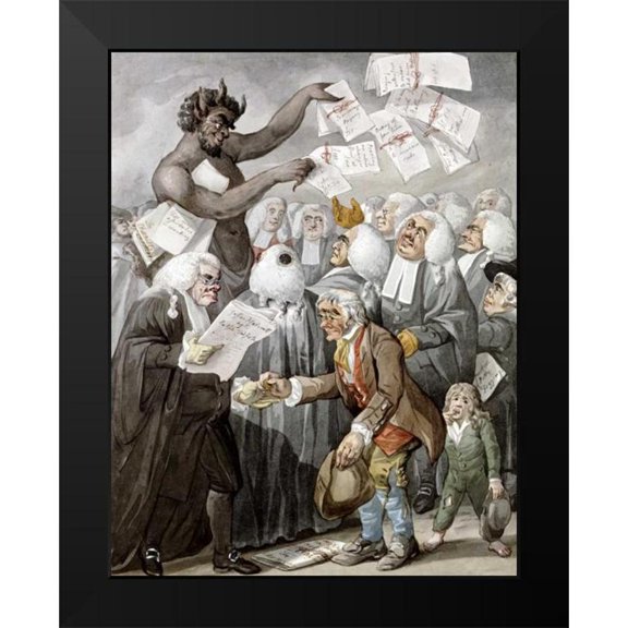 Dighton, Robert 20x24 Black Modern Framed Museum Art Print Titled - The Devil Among Lawyers