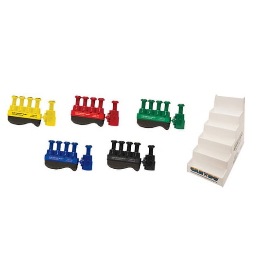 Digi-Flex Thumb, set of 5 w/plastic stand (1 ea: yellow, red, green, blue, black)