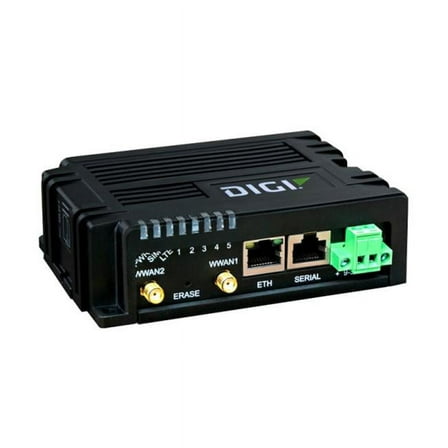Digi International IX10 LTE Cat-4 3G & 2G Fallback Single Ethernet RS-232-485 Cellular Router with No Accessor