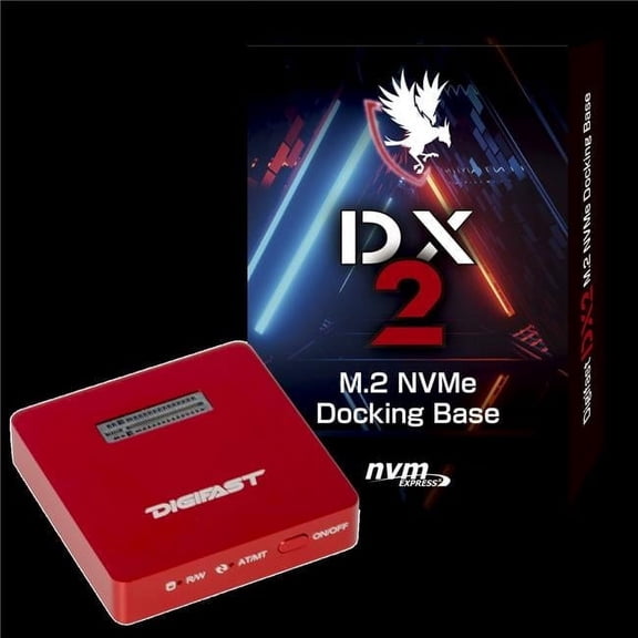 Digifast DX2 Drive Dock PCI Express NVMe, M.2, USB 3.2 (Gen 2) Type C Host Interface Portable, Red