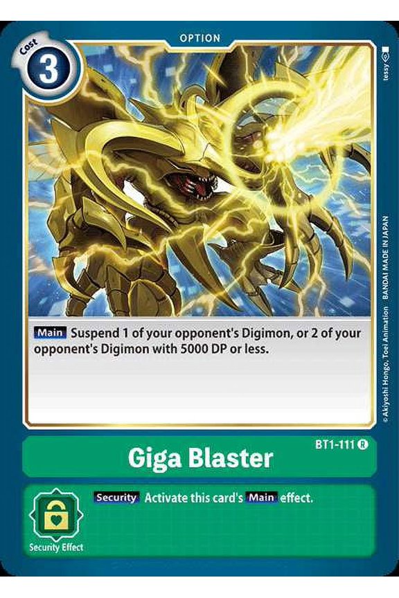 Digimon 2020 V.1 Rare Giga Blaster BT1-111