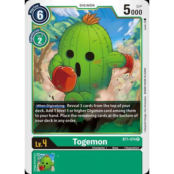 Digimon 2020 V.1 Rare Togemon BT1-074