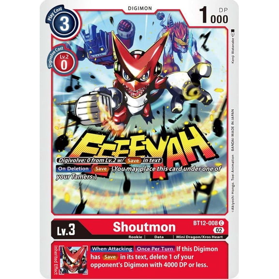 Digimon Across Time Common Shoutmon BT12-008