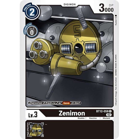 Digimon Across Time Common Zenimon BT12-058